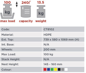 240 Litre Refuse Bin