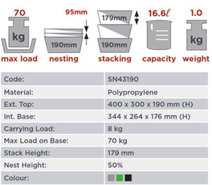 Stack Nest Crate 16.6 Litre